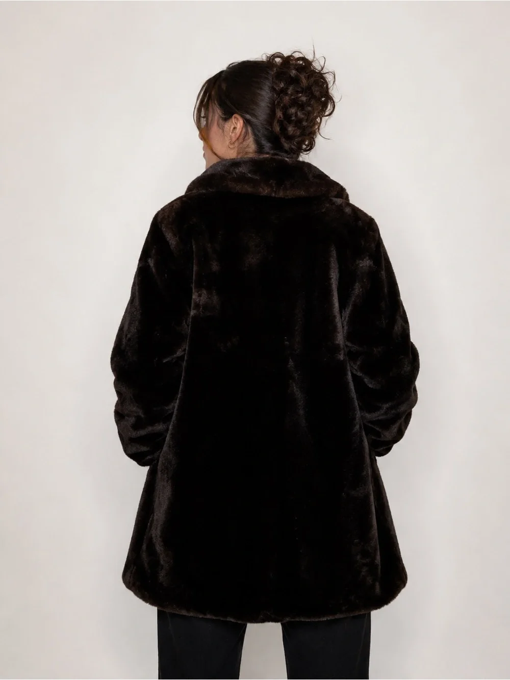 Vintage Com-Ell Furs Genuine Fur Coat (Likely Mouton/Sheared Lamb) Dark Brown - Picture 3 of 7